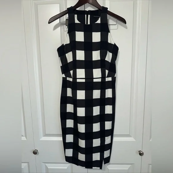 Banana Republic Sleeveless Checkered Midi Dress Size 8P NWT - Picture 1 of 4